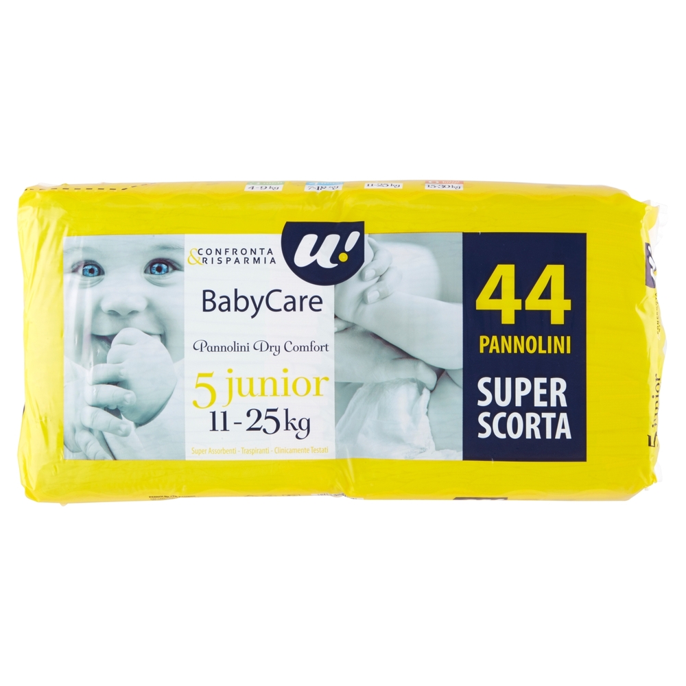 44 PANNOLINI BABY CARE JUNIOR DRY COMFORT 11-25 KG  U! Confronta & Risparmia